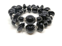 Charger l&#39;image dans la galerie, DOUBLE BRACELET BLACK SYLVER
