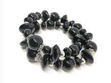 Charger l&#39;image dans la galerie, DOUBLE BRACELET BLACK SYLVER
